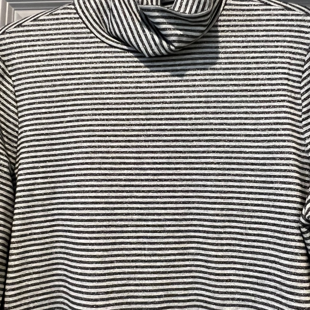 metallic strip turtleneck